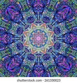 Hand drawn abstract background ornament illustration concept. Lace pattern design. Vector decorative card or invitation design. Vintage traditional, Islam, arabic, indian, ottoman motifs, watercolor