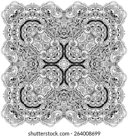 Hand drawn abstract background ornament illustration concept. Lace pattern design. Vector decorative card or invitation design. Vintage traditional, Islam, arabic, indian, ottoman motifs, elements.