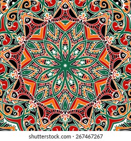 Hand drawn abstract background ornament illustration concept. Lace pattern design. Vector decorative card or invitation design. Vintage traditional, Islam, arabic, indian, ottoman motifs, elements.