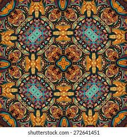 Hand drawn abstract background ornament illustration concept. Lace pattern design. Vector decorative card or invitation design. Vintage traditional, Islam, arabic, indian, ottoman motifs, elements.