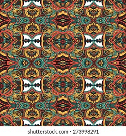 Hand drawn abstract background ornament illustration concept. Lace pattern design. Vector decorative card or invitation design. Vintage traditional, Islam, arabic, indian, ottoman motifs, elements.