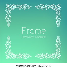 Hand drawn abstract background ornament frame on old paper illustration concept. Vector decorative retro banner of card or invitation design. 
