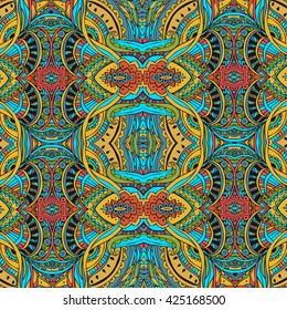 Hand drawn abstract background ornament illustration concept. Lace pattern design. Vector decorative card or invitation design. Vintage traditional, Islam, arabic, indian, ottoman motifs, elements.