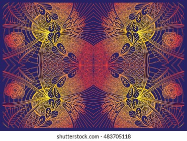 Hand drawn abstract background ornament illustration concept