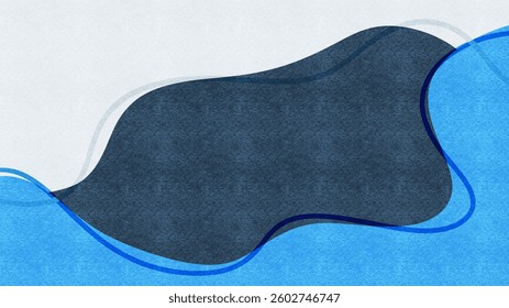 Hand drawn abstract background. Abstract style shape background. Blue background