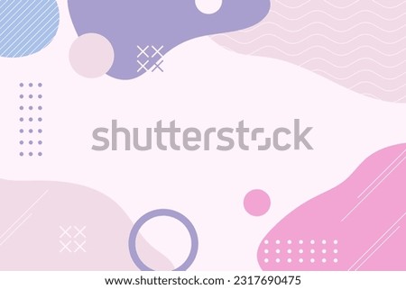 Hand drawn abstract background of various memphis shapes and elements
