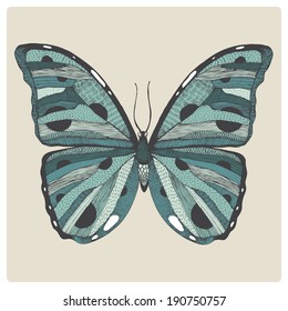 hand drawn abstract beautiful butterfly unique style