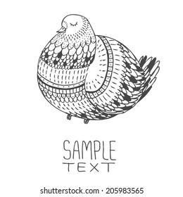 hand drawn abstract bird