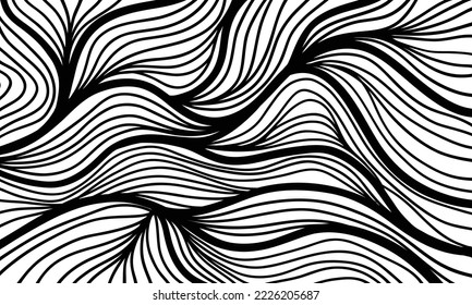 patrón abstracto en blanco y negro dibujado a mano. textura de arte de línea
