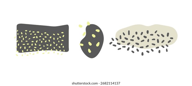 Formas de vetor de blob abstrato desenhadas à mão. Ilustração moderna de textura orgânica mínima.