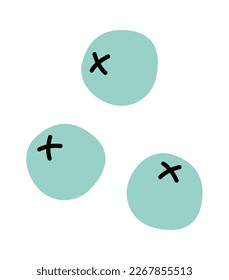 Icono plano de arándanos abstractos dibujados a mano. Ilustración del vector