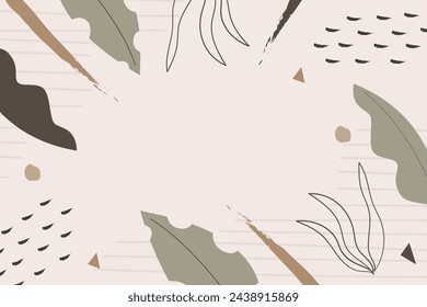 Hand drawn abstract bohemian shape
minimal vector background template
