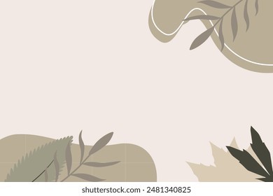 Hand Drawn Abstract Botanical Shape Vector Element Background