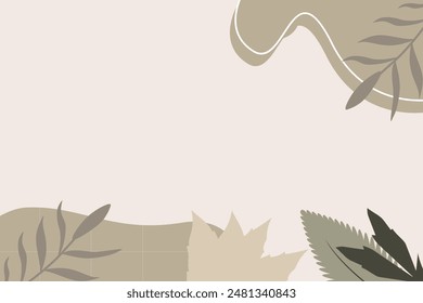Hand Drawn Abstract Botanical Shape Vector Element Background