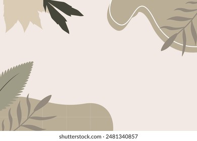 Hand Drawn Abstract Botanical Shape Vector Element Background
