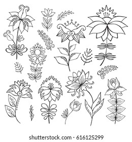 Hand Drawn Abstract Botanical Vector Illustration Stock Vector (Royalty ...