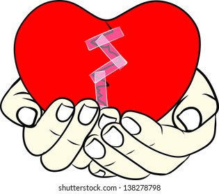 Hand drawn abstract broken heart