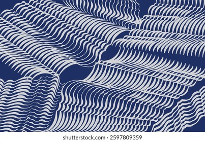 Hand drawn abstract brush line wood carving stripe background, Japanese and ethnic folk engraving, block print texture surface pattern,  irregular wave and landscape inspired graphic for textile