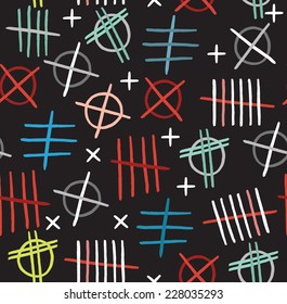 Hand drawn abstract brush shapes pattern