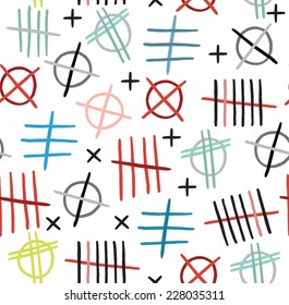 Hand drawn abstract brush shapes pattern