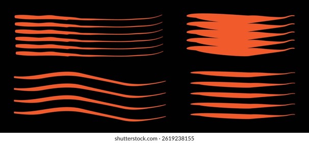 Hand Drawn Abstract Brush Stroke Vector Set for Artistic and Graphic Design
