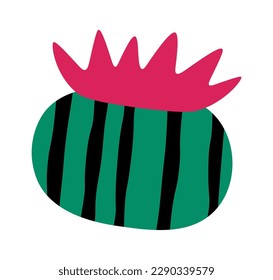 Hand drawn abstract cacti flat icon. Vector illustration