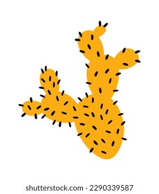 Hand drawn abstract cacti flat icon. Vector illustration