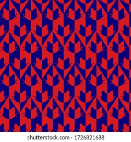 Formas triangulares geométricas obtenidas a mano con silueta de gato y patrón vector repetitivo