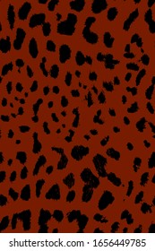 Hand Drawn Abstract Cheetah Leopard Leather Animal Skin. Geometric Shapes Repeating. Vector Pattern Isolated Background.