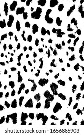 Hand Drawn Abstract Cheetah Leopard Leather Animal Skin Geometric Shapes Repeating Vector Pattern Isolated Background