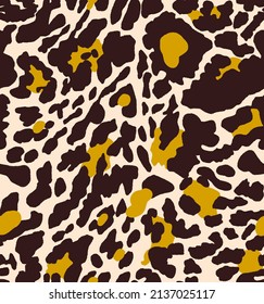 Hand Drawn Abstract Cheetah Leopard Leather Animal Skin Geometric Shapes Repeating Vector Pattern Isolated Background