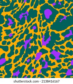 Hand Drawn Abstract Cheetah Leopard Leather Animal Skin Geometric Shapes Repeating Vector Pattern Isolated Background