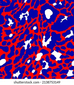 Hand Drawn Abstract Cheetah Leopard Leather Animal Skin Geometric Shapes Repeating Vector Pattern Isolated Background