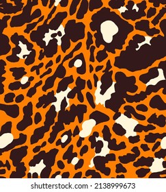 Hand Drawn Abstract Cheetah Leopard Leather Animal Skin Geometric Shapes Repeating Vector Pattern Isolated Background