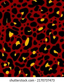 Hand Drawn Abstract Cheetah Leopard Leather Animal Skin Geometric Shapes Repeating Vector Pattern Isolated Background