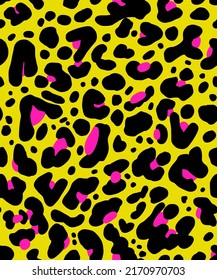 Hand Drawn Abstract Cheetah Leopard Leather Animal Skin Geometric Shapes Repeating Vector Pattern Isolated Background