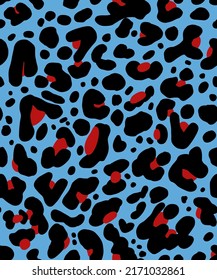 Hand Drawn Abstract Cheetah Leopard Leather Animal Skin Geometric Shapes Repeating Vector Pattern Isolated Background