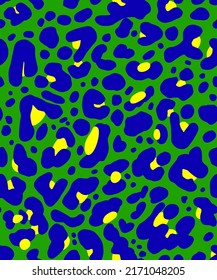 Hand Drawn Abstract Cheetah Leopard Leather Animal Skin Geometric Shapes Repeating Vector Pattern Isolated Background