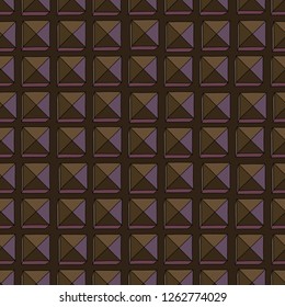 Hand drawn abstract chocolate vector seamless pattern. Stylized squares brown background for surface design, textile, wrapping paper, wallpaper, phone case print, fabric.