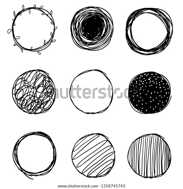 Hand Drawn Abstract Circle Clip Art Stock Vector Royalty Free