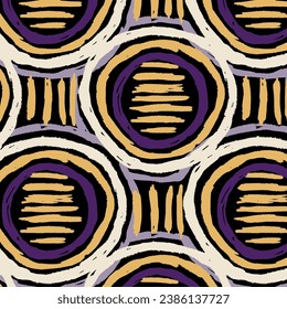 hand drawn abstract circle seamless pattern