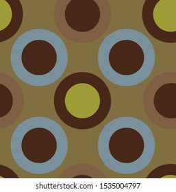 Hand Drawn Abstract Circles Dots Upholstery Home Textile Seamless Vector Pattern Isolated Background