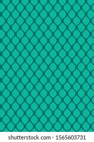 Hand Drawn Abstract Circles Grid Tile Mosaic Geometric Shapes Seamless Vector Pattern Isolated Background
