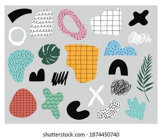 Hand drawn abstract collage elements. Modern design. Vector illustration