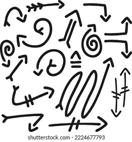 
hand drawn abstract collection arrow vector illustration