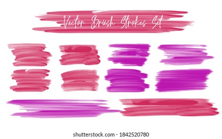 Hand drawn abstract color paint brush strokes set. Watercolor elements.