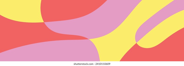 Hand drawn abstract colorful banner. Modern background with organic shapes. Contemporary artworks with creative elements pattern. Colored flat vector illustrations.