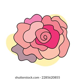 Hand drawn abstract colorful doodle flowers 