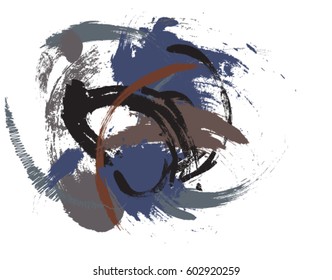 Hand drawn abstract composition of brush  stroke. abstract colorful paintbrush and strokes background for your design. vector illustration. motion of freehand