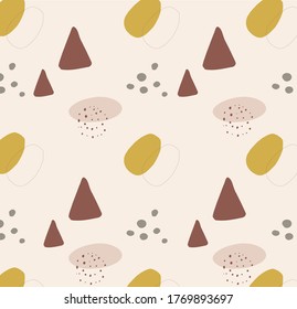 Hand drawn abstract contemporary art in Scandinavian style. Simple geometric modern shapes
